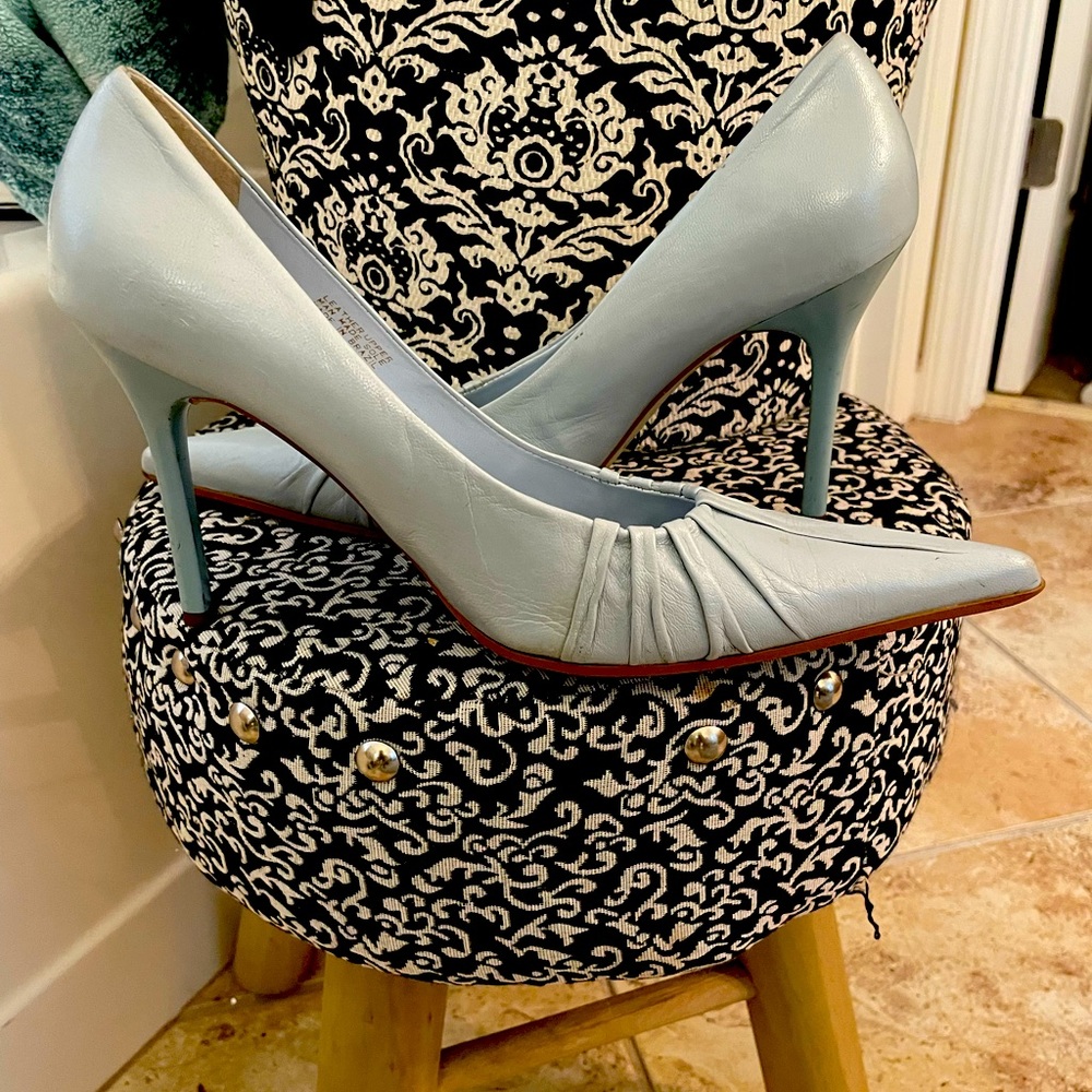 Luxurious powder blue Aldo stiletto heels. Like new…size 9